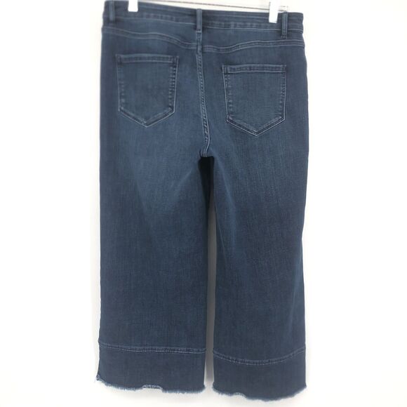 J. Jill Jeans High Rise Full Leg Crop Frayed Hem Stretch Size 12 Petite - Picture 7 of 11